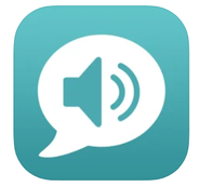 Say It! app icon - teal audio symbol inside white speech bubble inside teal square
